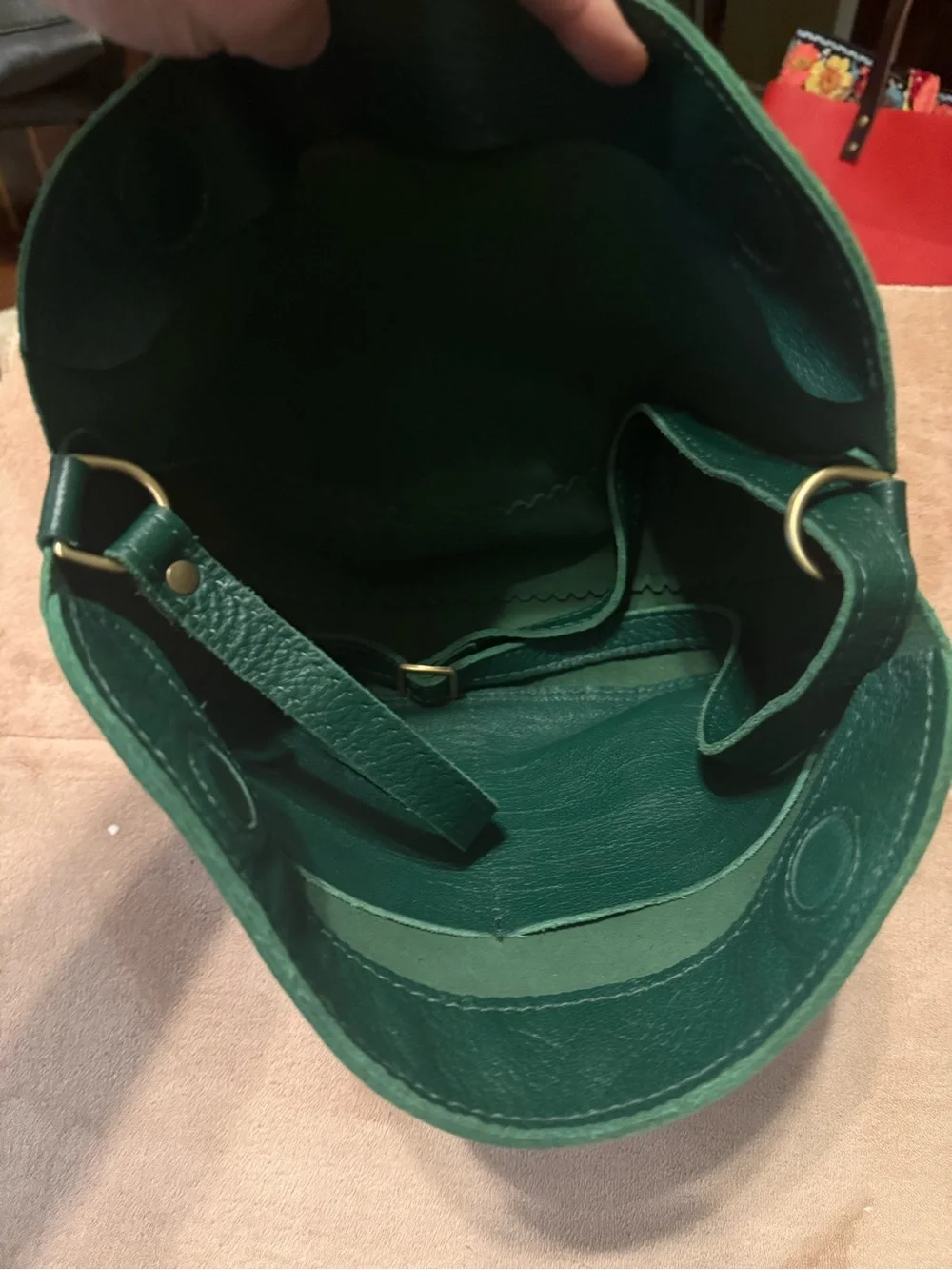 Portland Leather Large Koala 🐨 Crossbody in Bacalar (green) EUC! 👜🍀 - Picture 5 of 7